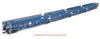 RT-OO-CAR4-436B Revolution Trains Quad set Cartic-4 car carrier - MAT blue with mesh screens